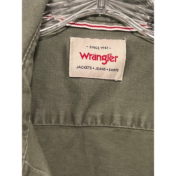 Wrangler Mens Green Button-Up Twill Shirt L - Picture 4 of 7